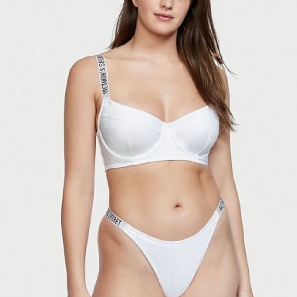 Victoria's Secret White Bikini top and bottom Set